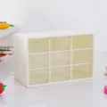 Boite de rangement a 9 tiroirs, organisateur de bureau blanc, cosmetique et bijoux conteneur - Boîte de rangement blanche à 9 compartiments