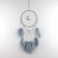Mond Traumfänger Windspiel Hängeornament für Heimdekoration, stilvolles minimalistisches Design. - Mondlicht Grau