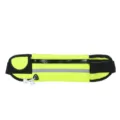Waterproof running waist belt bag with reflective strip and earphone hole for fitness sports. - Light Green
