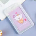 Niedlicher Cartoon Hund Eiscreme Ausweishülle klarsicht PVC Kartenhalter für Schüler - Eiscreme-Bär
