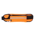 Waterproof running waist bag with headphone hole and reflective strip for fitness. - Orange