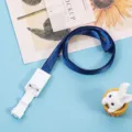 Cordino da collo blu con fibbia di sicurezza bianca per porta badge e carte di identità - Blu navy (cordino)