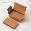Pack of 100 blank kraft paper DIY memo cards with a storage box for study notes - Pack of 100 / Kraft Color