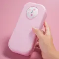 Astuccio rosa in plastica a doppio strato con simpatico coniglio cancelleria scuola. - Rosa