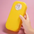 Astuccio per matite a doppio strato in plastica gialla con simpatico design di cartoni animati - Giallo
