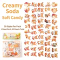 Set of 50 unique cute cartoon fox stickers for scrapbooking and journal decoration - Milk Foam Fudge / 50 Pieces/Pack