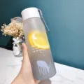 Mattierte Plastik-Wasserflasche mit Hirsch- und Sternenmuster, tragbar, schönes Trinkgefäß. - Einzelbecher / Matt Grau
