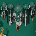 Black and white 5-piece dream catcher set, hanging wall decor for bedroom and living room. - Black