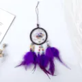Purple feather dream catcher car pendant wall hanging bedroom decor cute birthday gift item - Purple