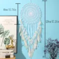 Großer weißer Feder-Traumfänger-Wandbehang für Schlafzimmer-Deko, 120 cm lang. - Weiß