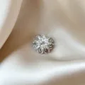 Elegant silver crystal brooch sparkling rhinestone flower pin fashion women jewelry accessory - Silver