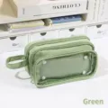Astuccio verde chiaro di grande capacità con finestra trasparente sulla tasca anteriore - Verde