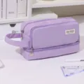 Μεγάλη πολυεπίπεδη κασετίνα με χερούλι σε μωβ χρώμα μακαρόν - Στυλ 5 Επιπέδων / Μωβ