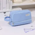 Μινιμαλιστική μπλε κασετίνα μεγάλης χωρητικότητας με πρακτικό χερούλι για μαθητές - Στυλ 5 Επιπέδων / Ανοιχτό μπλε