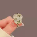 Vintage fan-shaped butterfly rhinestone brooch elegant coat clothing accessory pin - Orchid Fan / Gold