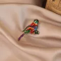 Elegant vintage colorful enamel bird brooch for women, sparkling crystal fashion pin jewelry. - Bird / Colorful