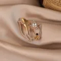 French retro gold rhinestone butterfly brooch elegant coat accessory fashion jewelry pin - Flying Pig / Gold