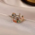 Exquisite gold rhinestone puppy shooting star brooch pin for stylish clothes accessory - Meteor Animal / Gold