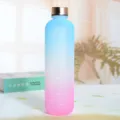 1000ml Verloop Plastic Waterfles met Tijdmarkering en Draagbare Sportdrinkbeker - 1000ml / Blauw en Paars