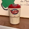 Mug isotherme mignon beige et rouge avec un élégant imprimé de mode vintage chic - Couvercle Café Rétro / 350ml / Rouge