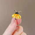 Elegant Crystal Bee Brooch Yellow Rhinestone Lapel Pin Fashion Jewelry Accessories - Yellow Bee