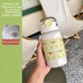 Gourde isotherme mignonne de 450ml en inox avec un manchon à carreaux roses - Couvercle Rond Sweetheart Plaid / 450ml / Jaune