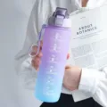 Bouteille d'eau dégradée avec repère temporel pour sport, grand gobelet violet portable. - 555 violet et bleu