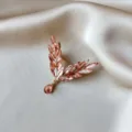 Exquisite crystal angel wing brooch, delicate pink rhinestone suit pin accessory for women. - Orange Wings