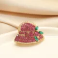 Rhinestone hat brooch pin, exquisite sparkling pink crystal design for suit decor. - Hat Shape (223)
