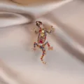 Prachtige strass gecko broche, kristallen hagedis speld voor elegante dames pakken en sjaals. - 776# gecko broche