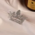 Silver rhinestone crown brooch exquisite accessory for elegant women coats and outfits. - Crown / Silver