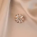 Elegant sparkling crystal flower brooch pin for women featuring luxurious gold-tone finish - Flower / Gold