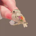 Detailed close-up showing a delicate bird brooch with vibrant multi-colored crystals - New Holiday Gift Exquisite High-End Corsage (Brooch) / Magpie Bird