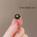 Extra kleine 1.5cm schwarze Kamelie Schal Schnalle mit Perle Akzent für Damen Mode - 1.5cm black rose
