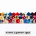 Polished 6mm colorful sugar heart agate round beads for handmade DIY jewelry crafting - 10mm (Approx 37 Beads) / Multicolor Agate