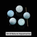 Perles rondes en cristal d'aigue-marine bleu clair de grade 5A-B pour bijoux DIY - 12mm / Pièce unique / Aigue-marine Naturelle 5A-B