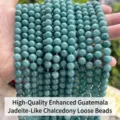 High-quality jadeite color chalcedony round beads for professional DIY jewelry making - Emerald Green Chalcedony Round Bead (26JDYYS01-17) / 6mm (Approx. 60 Pieces) / Jade Green