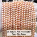 Snoeren van 3A natuurlijke roze zoetwaterrijstparels voor het maken van sieraden - 3A Kwaliteit Natuurlijke Roze Zoetwaterparel Rijstparels / 5-6mm (Ongeveer 58 Stuks)