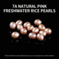 7A grade natural pink freshwater rice pearls with high luster for DIY jewelry making - 5-7mm / Grade 7A / Pink