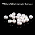 High quality 7A natural white freshwater rice pearl beads for DIY jewelry accessories - 5-7mm / Grade 7A / White