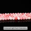 Optimized light honey peach pink chalcedony round loose beads for jewelry making - Round Bead (26JDYYS01-17) / 6mm (Approx. 60 Pieces) / Light Peach