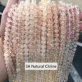 Natural yellow citrine round loose beads strands for DIY jewelry making - 4mm (Approx. 90 pcs/strand) / 3A Natural Citrine