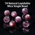 Cuentas redondas de lepidolita púrpura natural grado 7A para joyería artesanal - Lepidolita púrpura natural 7A de 18-19mm (Pieza única)