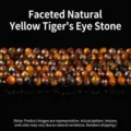 Premium faceted natural yellow tiger eye round loose stone beads for DIY jewelry making - 2.0mm / Faceted Natural Yellow Tiger Eye