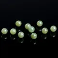 Natural Qinghai Hetian jade round beads in pale green Qingshui color for DIY jewelry making - 8mm Single Piece / Lake Green Natural Hetian Jade