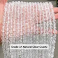 Tiras de cuentas de cristal blanco natural para fabricación de joyas DIY y pulseras - 14mm (Aprox. 26 Piezas) / Cristal Blanco Natural 3A