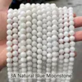 High quality strands of 3A grade 4mm natural blue moonstone round beads for DIY jewelry - Round Beads (JDYGD27) / 4mm (Approx 90 Pieces/Pack) / 3A Natural Blue Moonstone