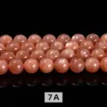 Premium Grad 7A natürliche Sonnenstein-Rundperlen mit funkelndem Schimmer für Schmuck - 7A Natürlicher Orange Mondstein-3mm (Ca. 108 Perlen)