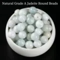 Natural Grade A jadeite round beads for DIY jewelry making in a white bowl - Round Bead (JDYGD131) / 6-7mm / Light Green