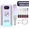 Professionele nagelboor set met strassteentjes, 45000 RPM en 4000 mAh batterij - Gradiënt Paars